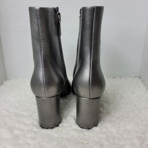 Yves Saint Laurent YSL Womens Size 8.5 Boots Gunmetal Gray Lou Zipper Bootie - Picture 4 of 12